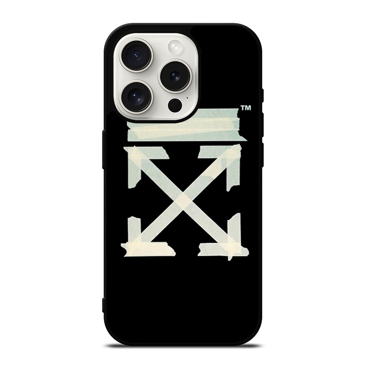 OFF WHITE TAPE LOGO iPhone 15 Pro Case Cover